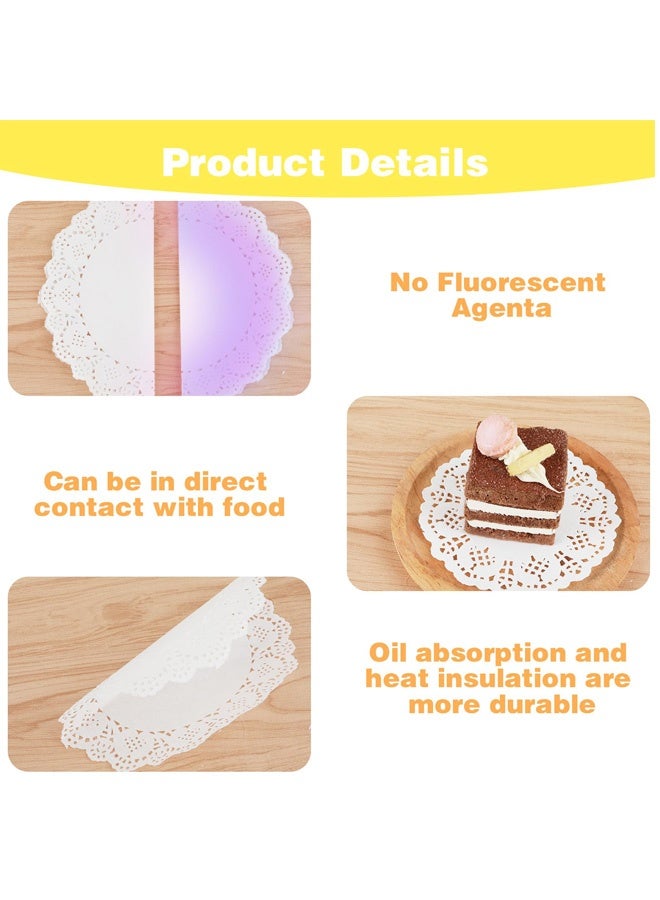 150 Pieces Paper Doilies, Round Paper Doilies, 4.5 Inch Doilies for Food, Disposable Lace Paper Doilies for Tables, Round Paper Placemats Bulk for Cakes Desserts Crafts, Wedding Tableware - Image 4